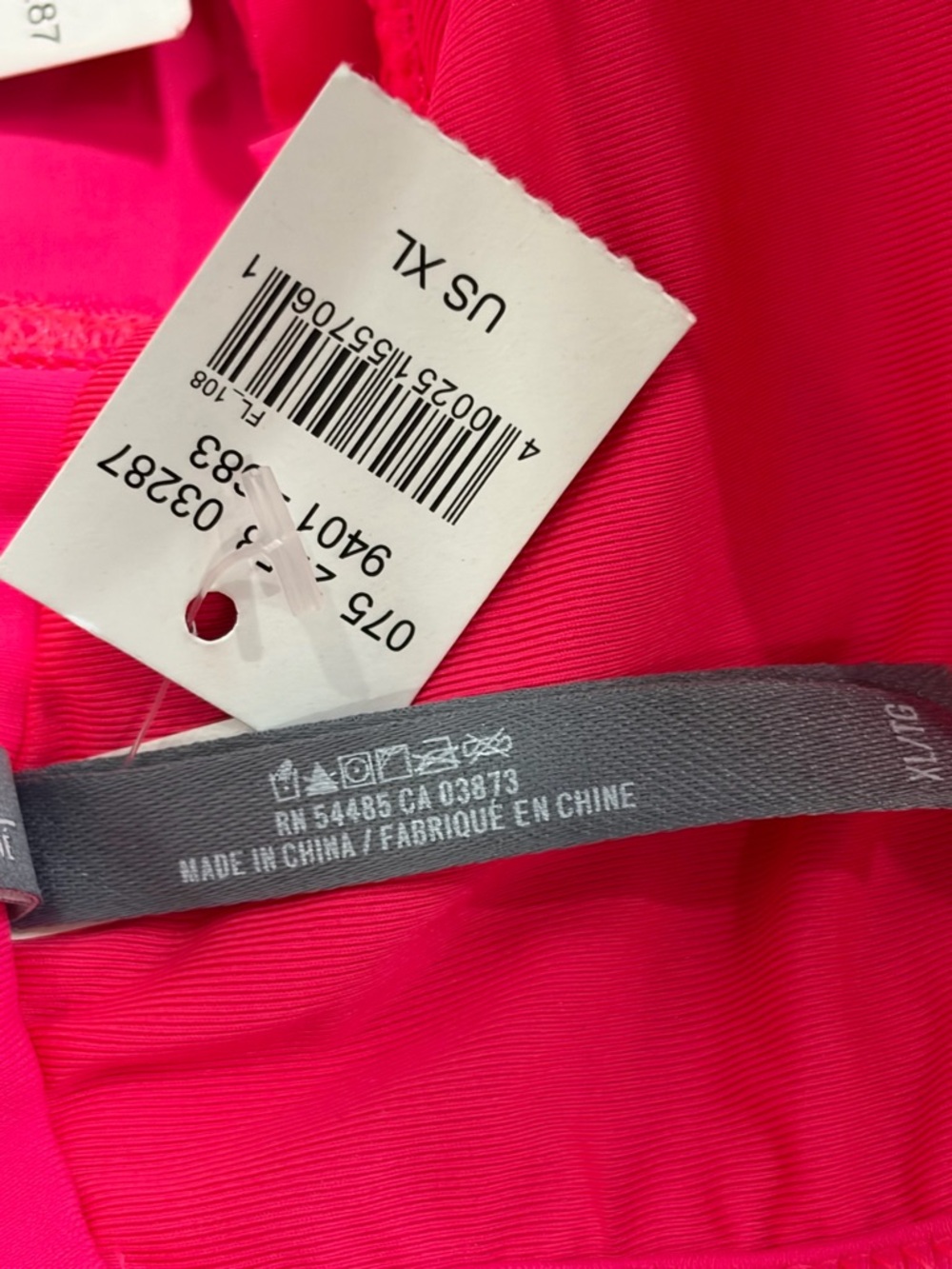 NWT aerie Hot Pink Swim Bikini XL Lace Texture Ruffle Straps - Picture 5 of 6
